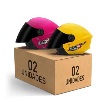 Imagem de Kit 2 Capacetes New Liberty 3 Aberto Viseira Fumê Pro Tork Masculino F