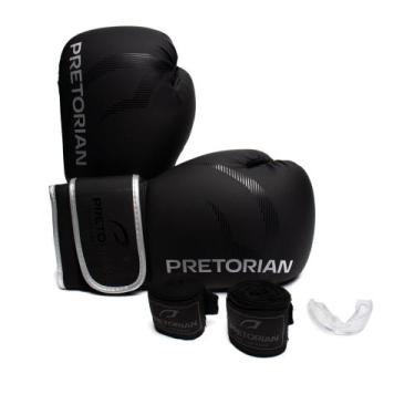 Imagem de Kit Unissex Pretorian Boxe Muay Thai FX-2 Preto/Prata, Preto, Prata, 1