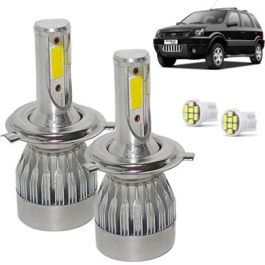 Imagem de Kit Lâmpada Super Led EcoSport 2003 a 2010 Farol Alto e Baixo H4 20000