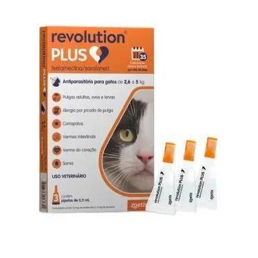 Imagem de Antipulgas revolution plus gatos 2,6kg a 5kg - 3 pipetas - ZOETIS