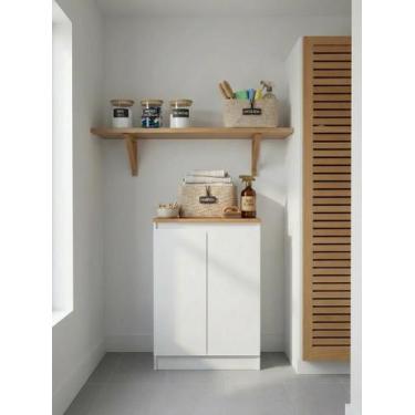 Imagem de Armário mutiuso duas portas para lavanderia com 2 portas e prateleiras