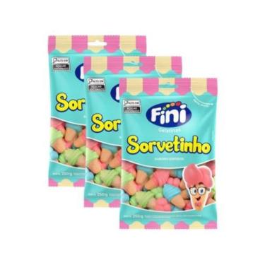 Imagem de Kit 3 Bala de Gelatina Fini Sorvetinho Sabores Sortidos 80g
