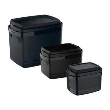 Imagem de Combo Kit Caixa Térmica 32L 12L 5L Collers Soprano Preto Alça Reforçad