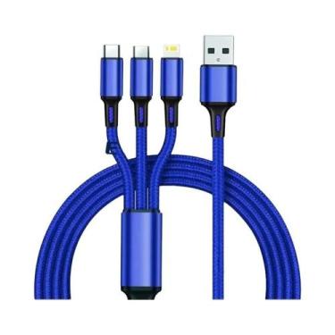 Imagem de Cabo USB 3 Em 1 De Carregamento Rápido, Micro USB Tipo C, Cabo Carrega