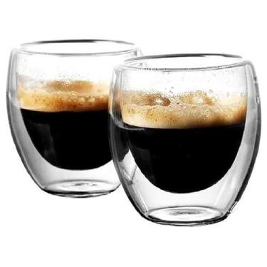 Imagem de Copo Vidro Duplo Café Expresso Shot Flutuante 2 Peças - - Kadê, 140ml