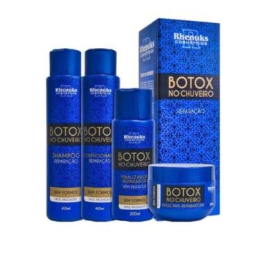Imagem de Kit Tratamento Capilar Botox No Chuveiro Reparação Rhenuks 4itens - Rh