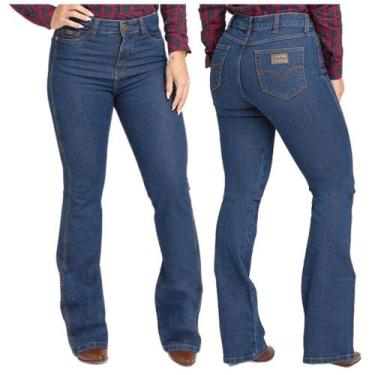 Imagem de Calça Feminina Jeans Com Elastano Original Pura Raça Flare Stone Ref: 