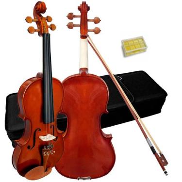 Imagem de Violino giannini 4/4 tampo maciço natural brilhante c/ case gvs - GIAN