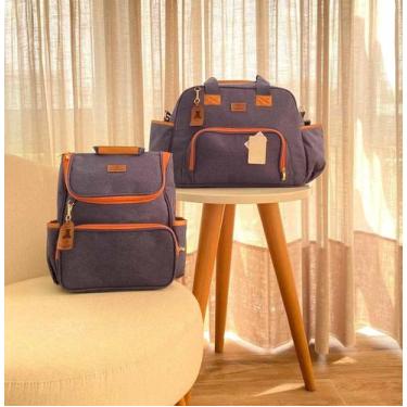 Imagem de Kit bolsa ellen com mochila  4446 - ARTE E COMPANHIA, Marinho marrom