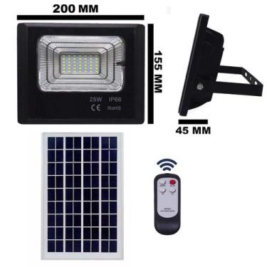 Imagem de Refletor holofote led solar smd 25w 6500k(branco frio)c/placa - Valepi