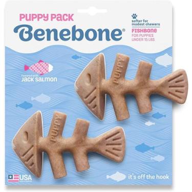 Imagem de Brinquedo de Roer Benebone Fishbone Puppy 2-pack Cães Filhotes