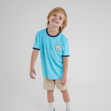 Imagem de Camiseta Infantil Menino Manchester City Maine Azul Original - Brazili