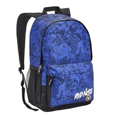 Imagem de Mochila Costas Red Nose Masculina Casual Azul Caveira Escolar