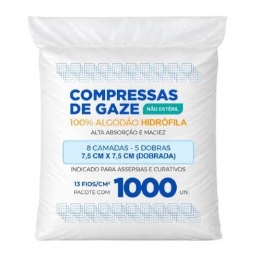 Imagem de Compressa de Algodão 13 Fios 1000 Unidades - Casa da Gaze