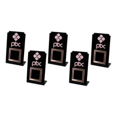 Imagem de Kit 5 Placas Pix Acrílica Para Pagamento Comércios Balcão Preto - Inst