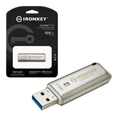 Imagem de Pen Drive 128gb Usb 3.2 Com Criptografia IronKey Locker+ 50 IKLP50/128