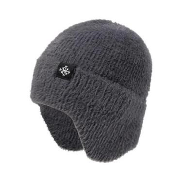 Imagem de Gorro Feminino De Inverno Com Abas Para as Orelhas Em Pelúcia Sintétic