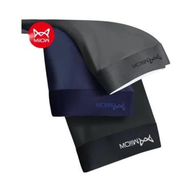 Imagem de Cuecas Boxer Antibacterianas De Seda Gelada Para Homens, 3 Peças Miiow