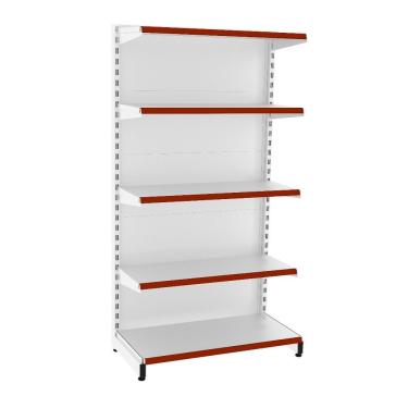 Imagem de Gôndola Parede Prateleira Lateral EA500 Inicial com 4 Bandejas 30cm e Base 40cm Branco Elite Aço