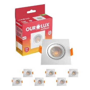 Imagem de Spot LED Quadrado Embutir 05 watts Bivolt 3000k Kit com 6 Unidades Bra
