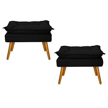 Imagem de kit 2 Puff Decorativo Linda Palito Pés Palito Platinum Decor Preto