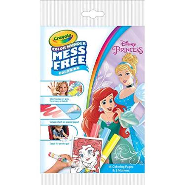 Imagem de Crayola Color Wonder Páginas para colorir Princesas da Disney, sem bagunça, para crianças, idades 3, 4, 5 e 6 anos