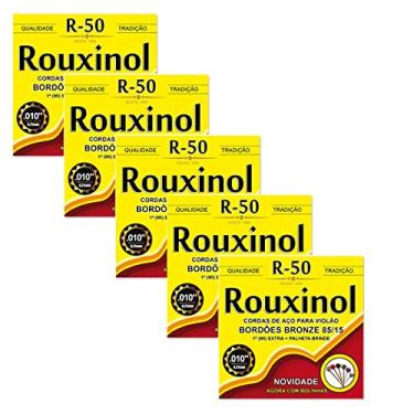 Imagem de Kit Com 05 Encordoamentos Cordas Violão Aço Rouxinol 010