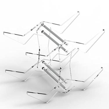 Imagem de Suporte de garrafa de vinho para decoração de vinho criativo suporte de vinho para sala de estar, suporte de vinho empilhável simples criativo (cor: transparente)