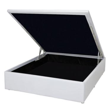 Imagem de Base Baú Physical Corino Branco Casal (138x188x39) - Ortobom