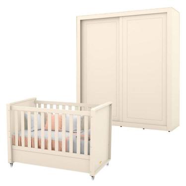 Imagem de Berço Americano e Guarda Roupa Tutto New 2 Portas Off White - Matic
