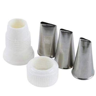 Imagem de Ateco Conjunto de ponta de tubulação rosa de aço inoxidável de 4 peças: acoplador padrão + 101 tubo + 102 tubos + 104 tubos