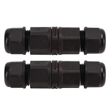 Imagem de Conector de caixa de junção, caixa de plástico à prova d'água IP68 2pcs Conector de cabo à prova d'água seguro e confiável Ampla aplicabilidade para carrinho de irrigação L20-5