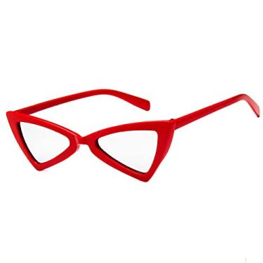 Imagem de Óculos de sol com armação de olho de gato mulheres sexy senhoras retro vintage prata preto triângulo vermelho óculos de sol feminino condução óculos, 7, China