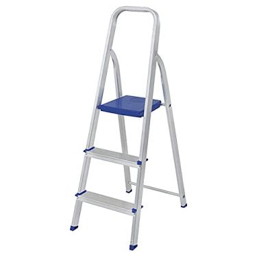 Imagem de Escada Dobrável 3 Degraus Até 120 Kg De Alumínio 5101 - Mor