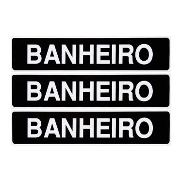 Imagem de Combo 3 Placas De Sinalização Banheiro 30x7 Acesso - A-410 F9e