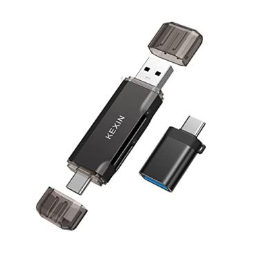 Imagem de KEXIN Leitor de cartão SD 2 em 1 USB 3.0 Micro SD/SD Leitor de cartão de memória USB C de alta velocidade de 5 Gbps para cartões SD, SDHC, SDXC, RS-MMC, MMC, Micro SD e UHS-I de até 2 TB leitor de cartão TF