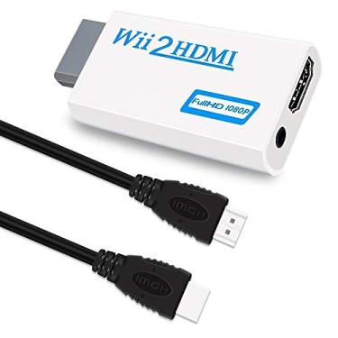 Imagem de Conversor adaptador Wii para HDMI 1080p para dispositivo Full HD com conector de áudio de 3,5 mm e saída HDMI compatível com Nintendo Wii, Wii U, HDTV, monitor suporta todos os modos de exibição Wii 720P (cabo HDMI incluído)