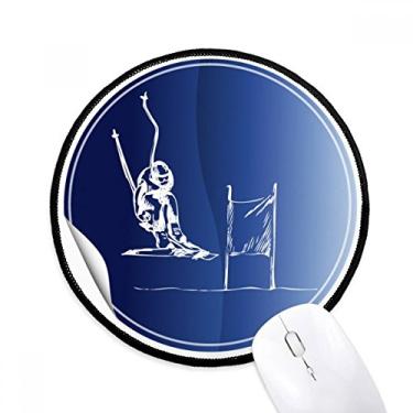 Imagem de DIYthinker Esquis de esqui de inverno padrão mouse pad desktop escritório tapete redondo para computador