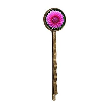 Imagem de Rosa grande flores lindas folhas verdes retrô metal cabelo grampo chapéu