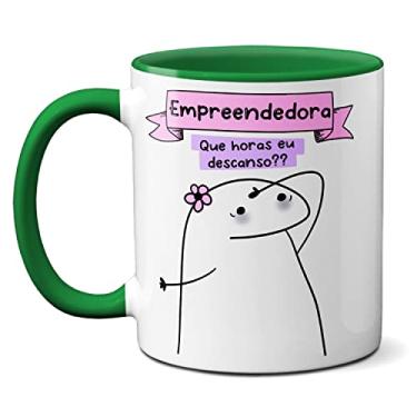 Imagem de Caneca Empreendedora Que Horas Eu Descanso? Presente Fofo (Verde)