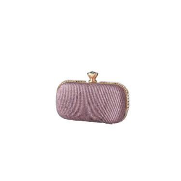 Imagem de JAMBHALA Bolsa Feminina em Formato Oval Bolsa Plissada Bolsa Vintage Diamante Melhor Presente Para Casamento (roxo)