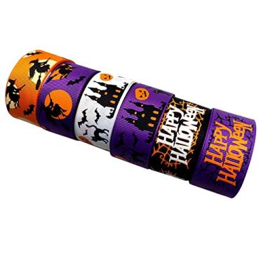 Imagem de Vaveren 12 jardas de fita de gorgorão de Halloween morcegos fitas impressas artesanato embrulho de presente fitas de natal para diy laços guirlanda artesanato