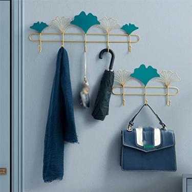 Imagem de KIZQYN Ganchos de casaco cabide montado na parede, gancho de casaco, cabide rústico, gancho de parede de para casa, café, restaurante, loja, cabide de parede de escritório (cor: cinza)