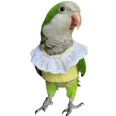 Imagem de Barn Eleven Fantasia de pássaro traje de voo roupa de malha de pássaro cosplay foto adereço para papagaios periquito periquito periquito calopsita vestuário pequenos animais (amarelo, azul quaker)