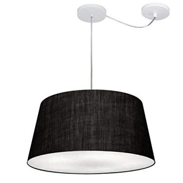 Imagem de Lustre Pendente com Desvio de Centro Cúpula 21/40x50 cm, Vivare Iluminação, Pendente4282 PR, Preto, Médio