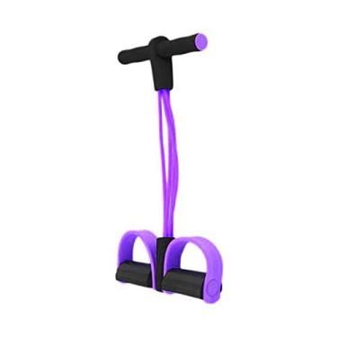 Imagem de Extensor Fisico Elastico Para Exercicio Ginastica Academia resistência 4 tubos Roxo
