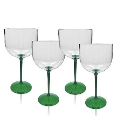 Imagem de Jogo 4 Taças Acrílico Para Gin Tônica Base Verde