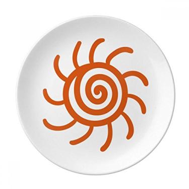 Imagem de Sun Sunshine Pintura à mão Prato de porcelana decorativa Salver Prato de jantar