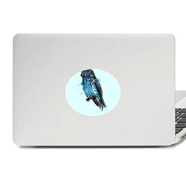 Imagem de Adesivo de vinil preto azul papagaio pássaro papagaio adesivo para laptop