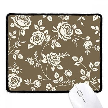Imagem de Mousepad de borracha para jogos com bordas costuradas para desenho de rosas